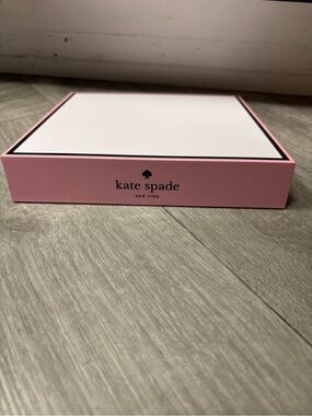 kate spade pink and white logo gift box
